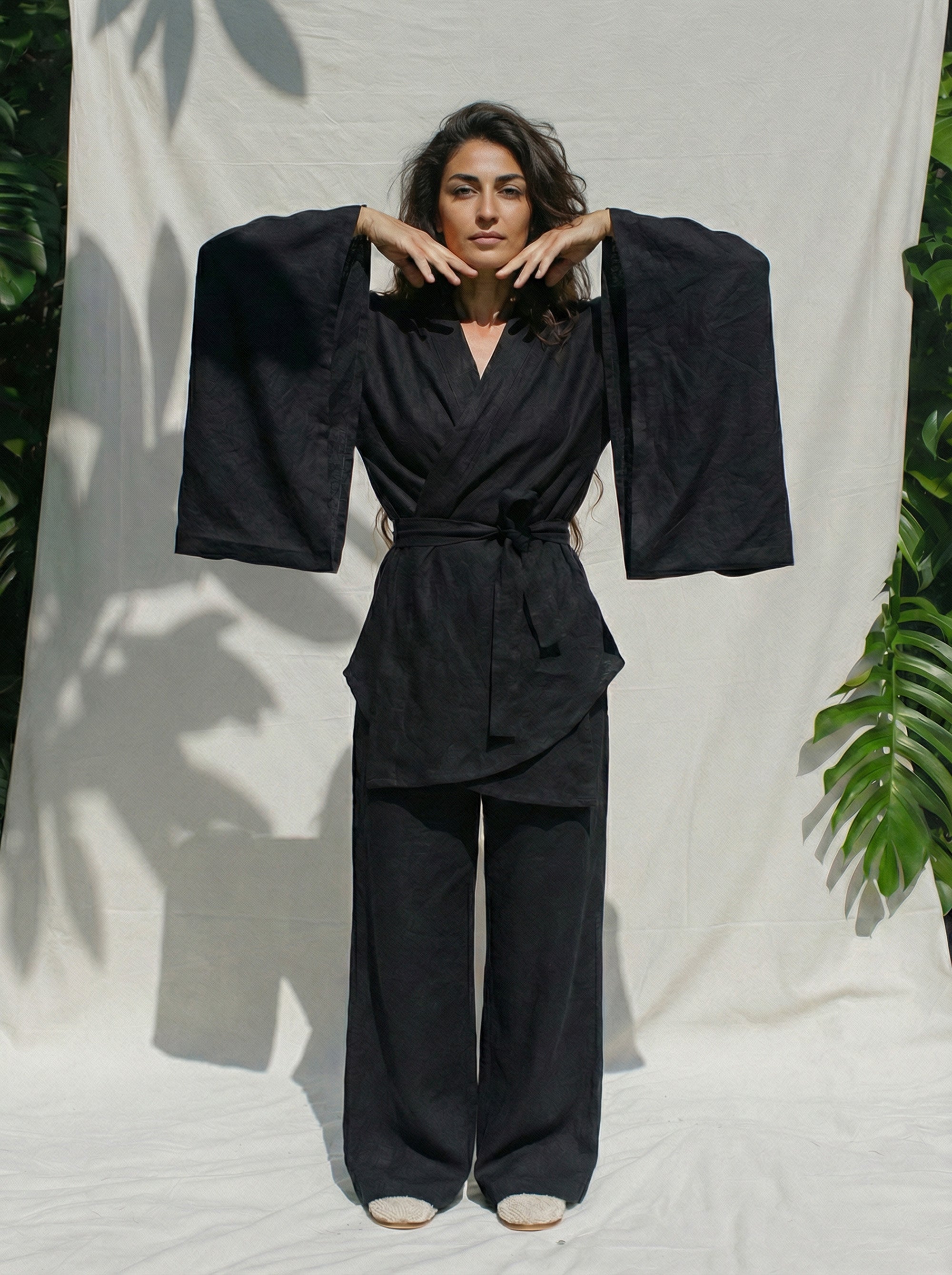 KAMI Linen Kimono Pant Set