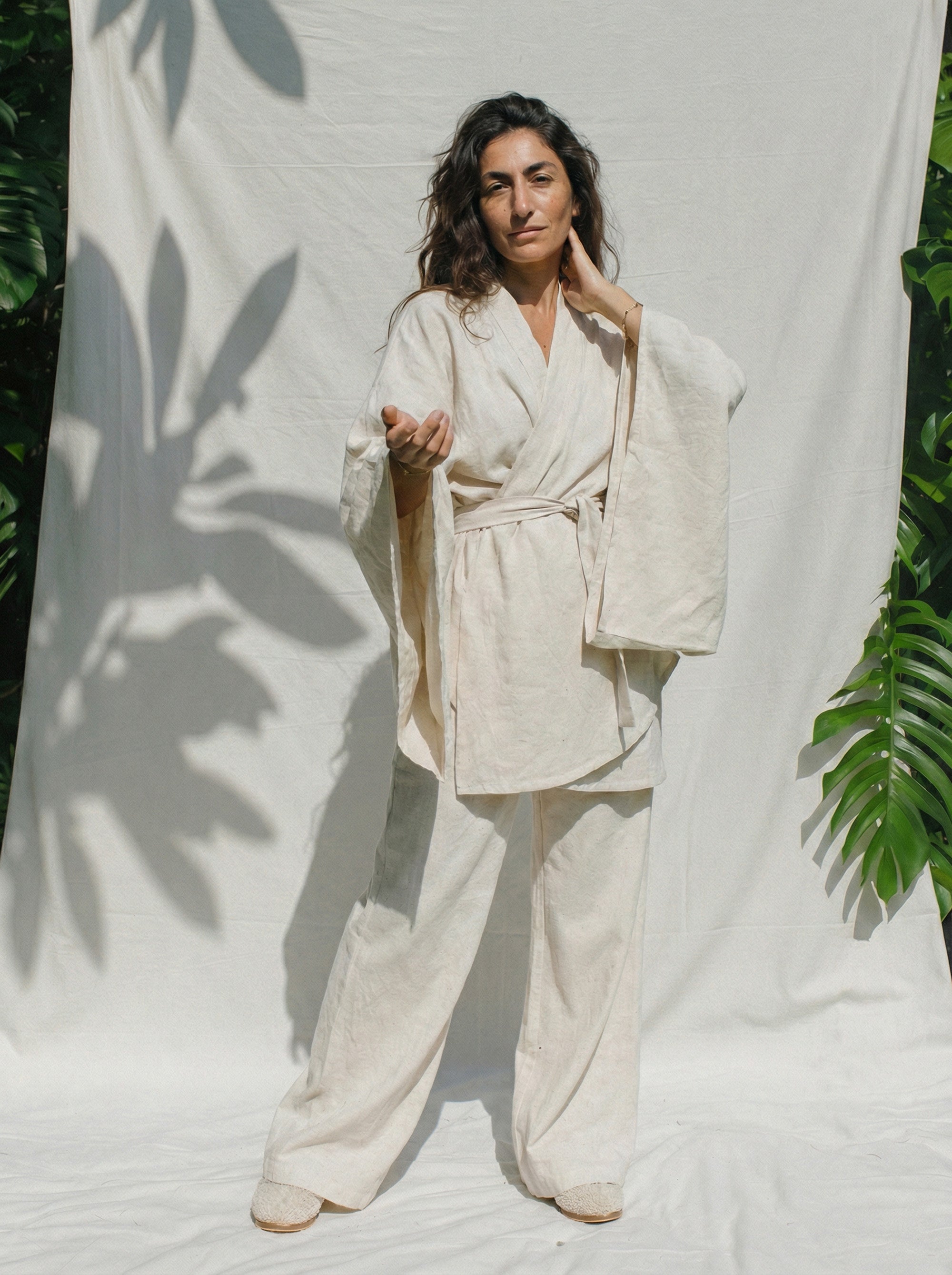 KAMI Linen Kimono Pant Set