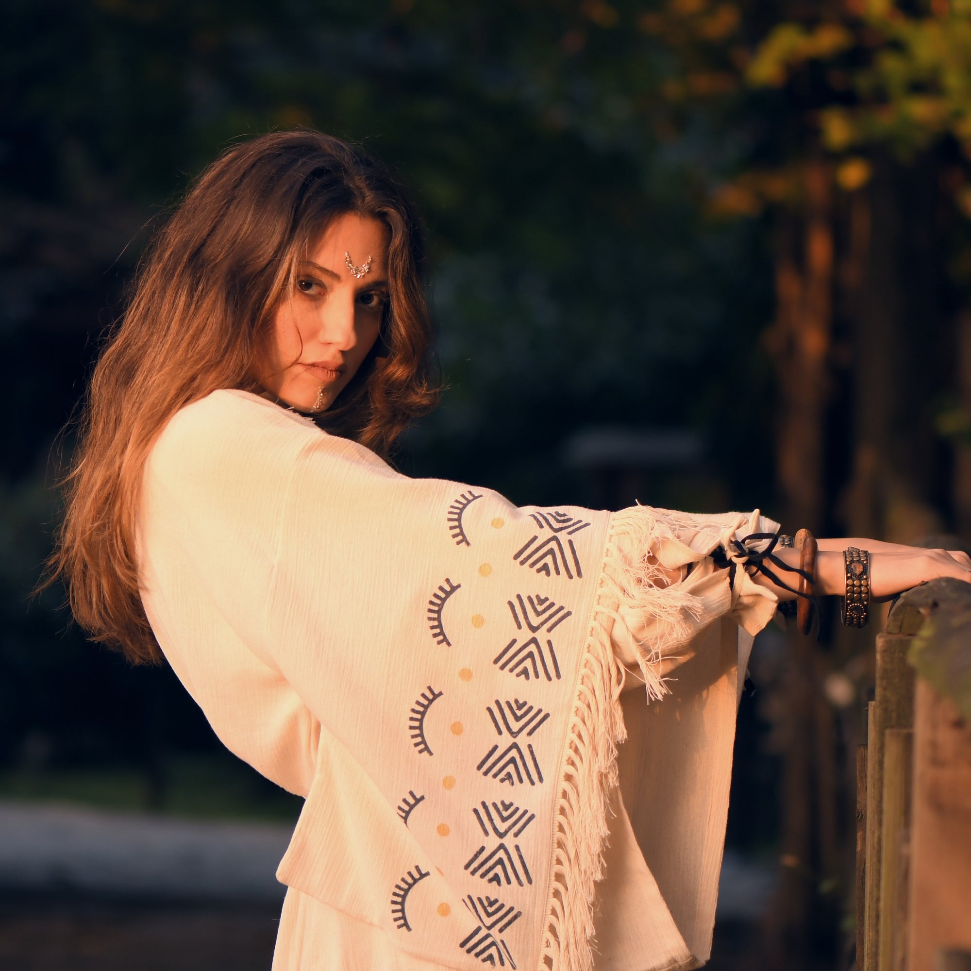 KARAN HANDPRINT KIMONO