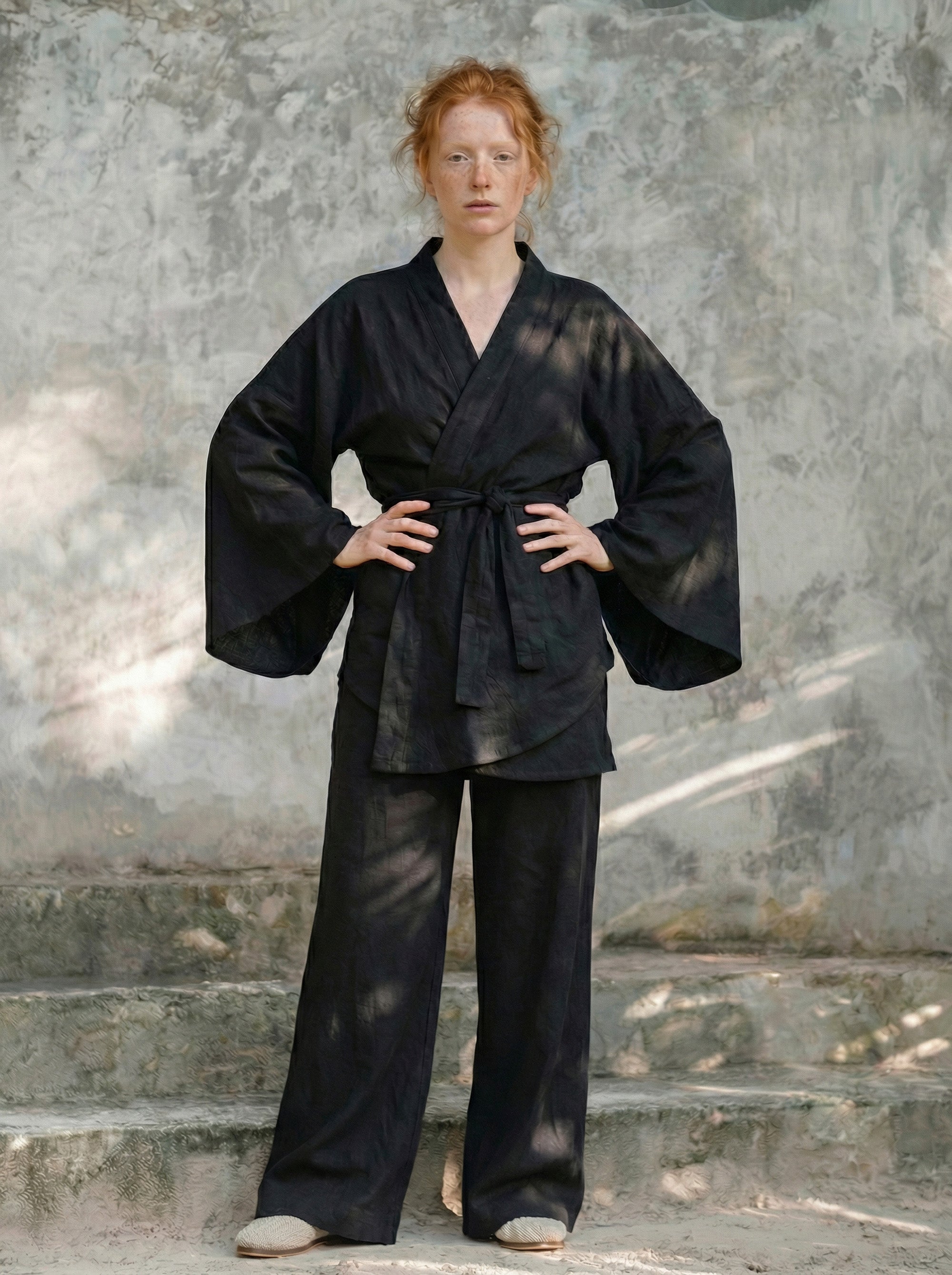 KAMI Linen Kimono Pant Set