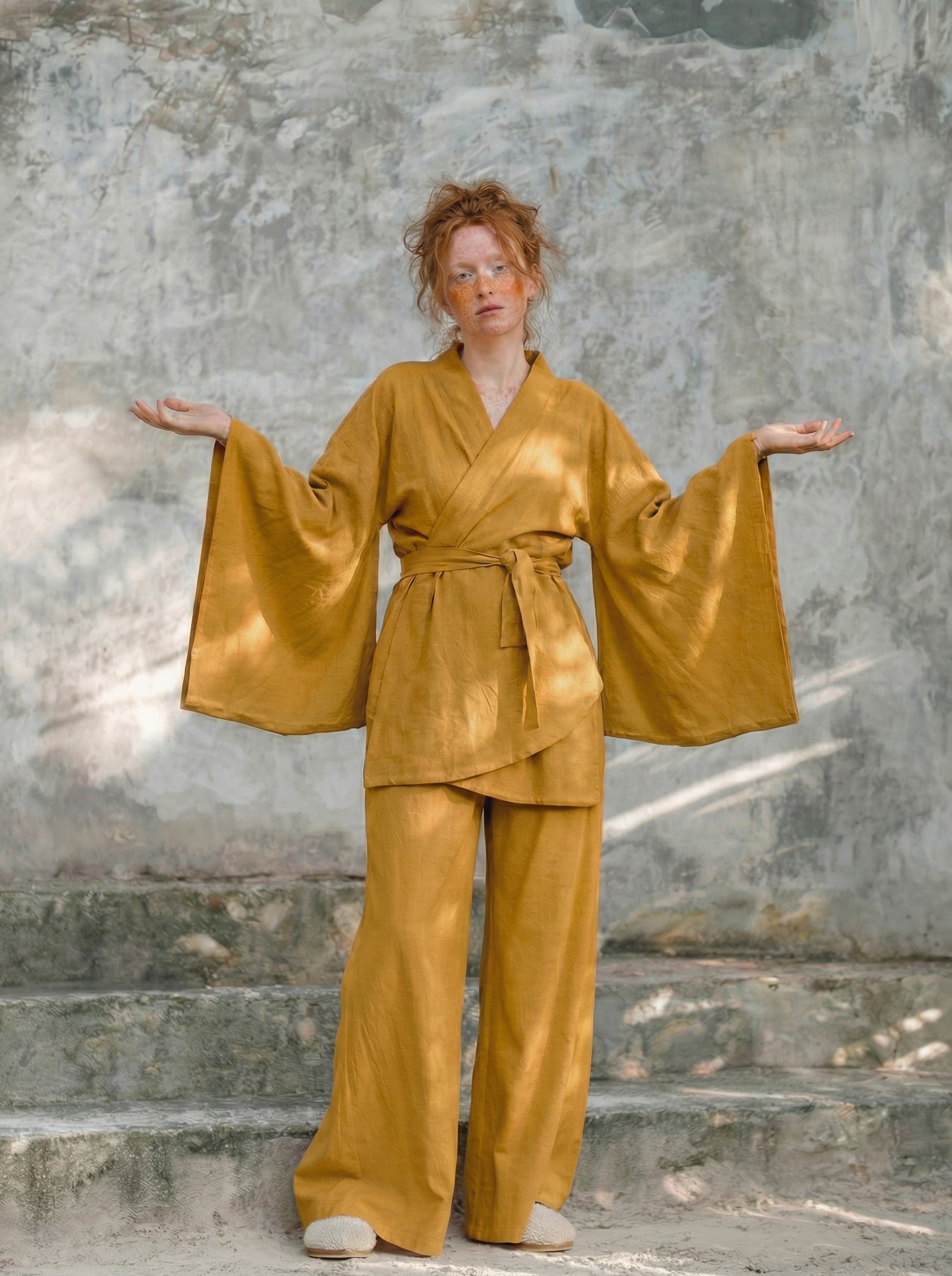 KAMI Linen Kimono Pant Set