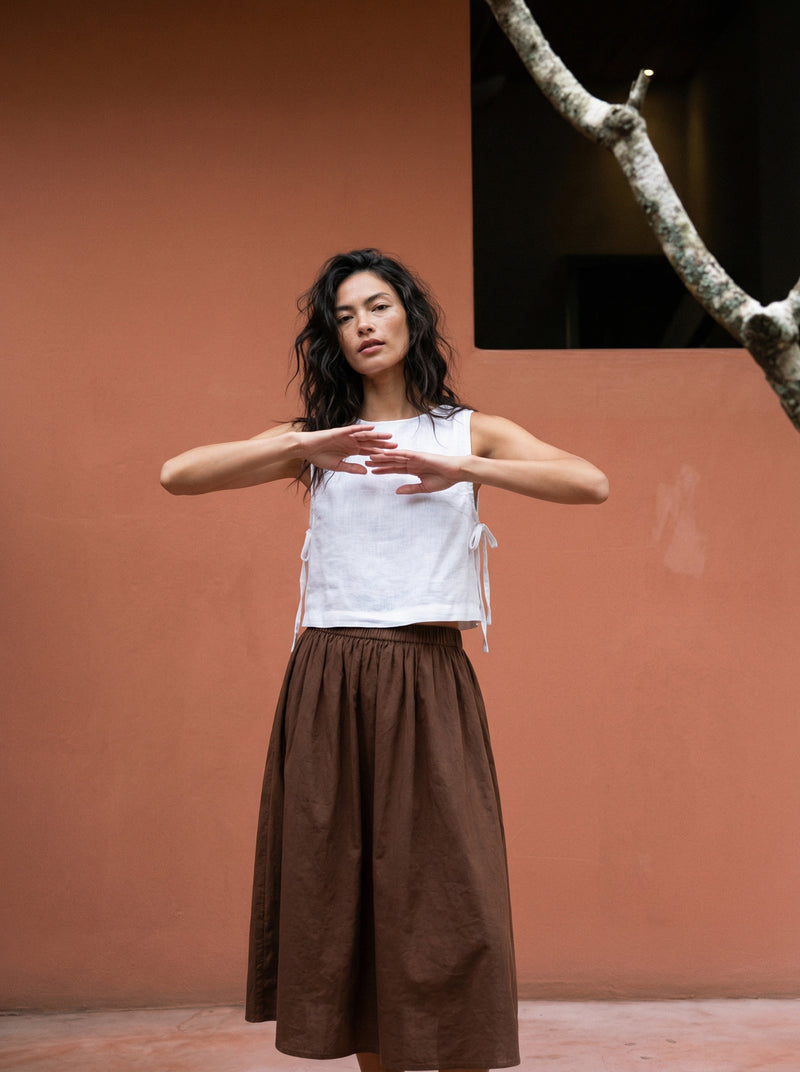 AVVA IVORY LINEN TOP