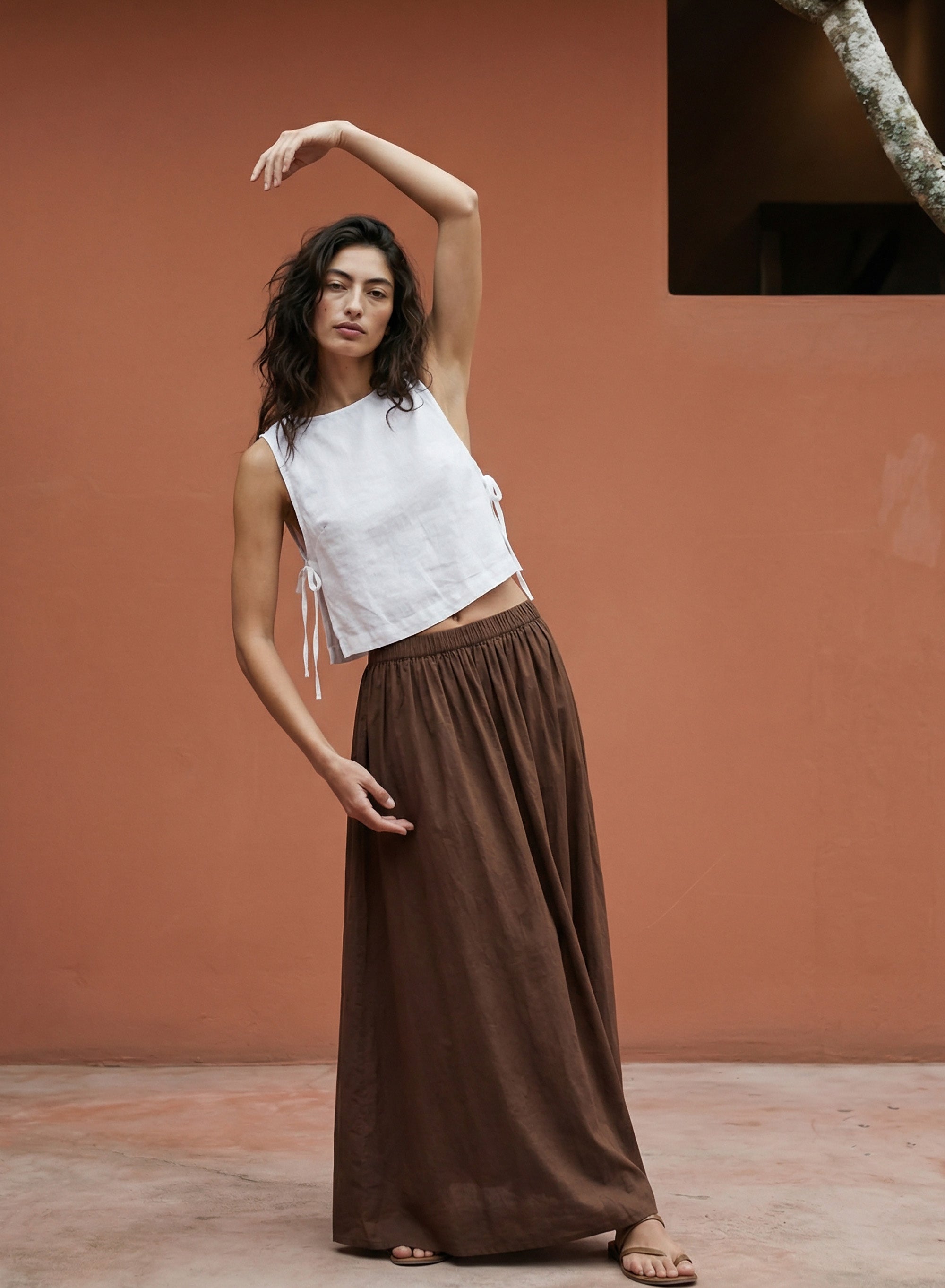 AVVA IVORY LINEN TOP