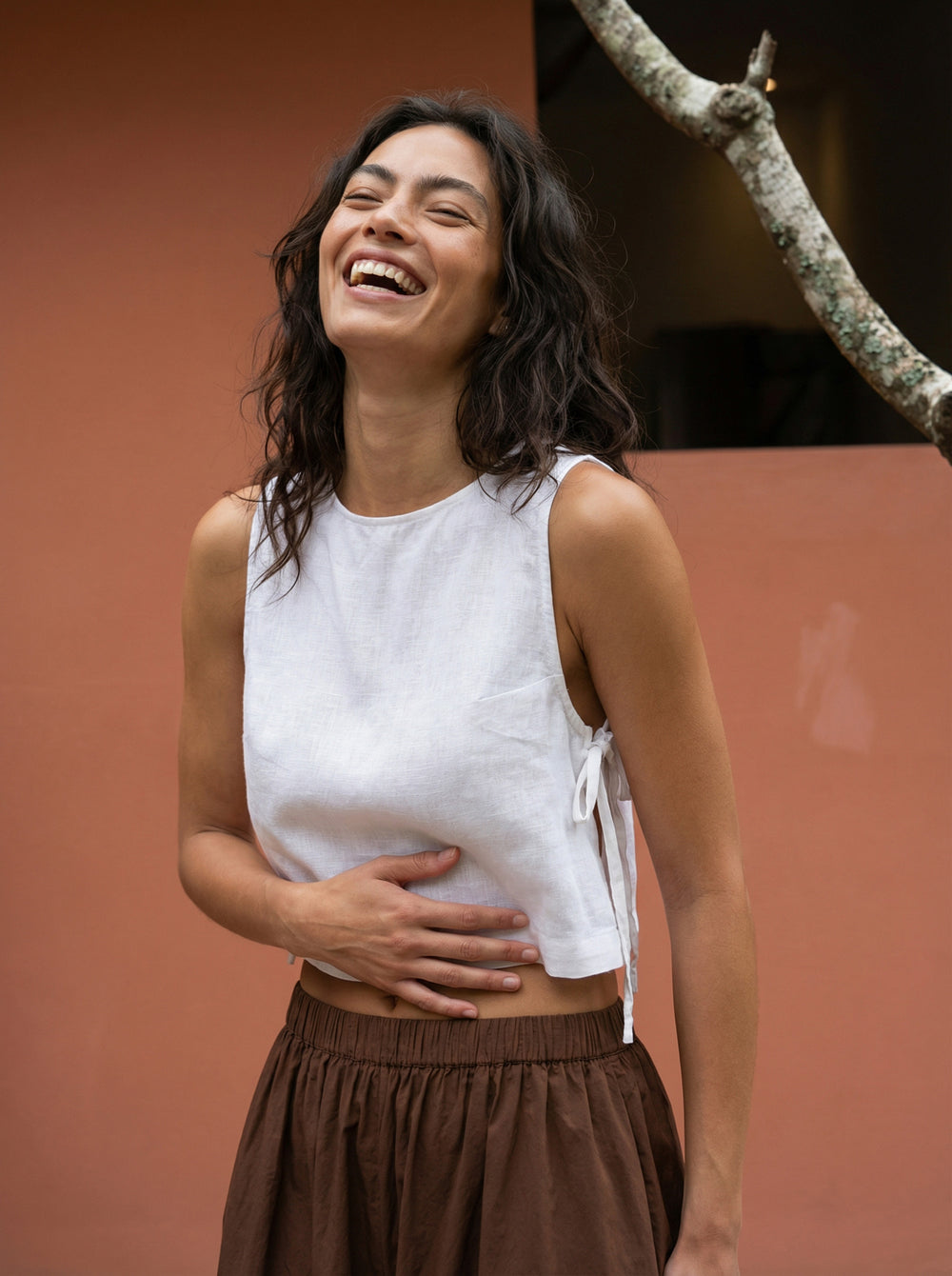 AVVA IVORY LINEN TOP