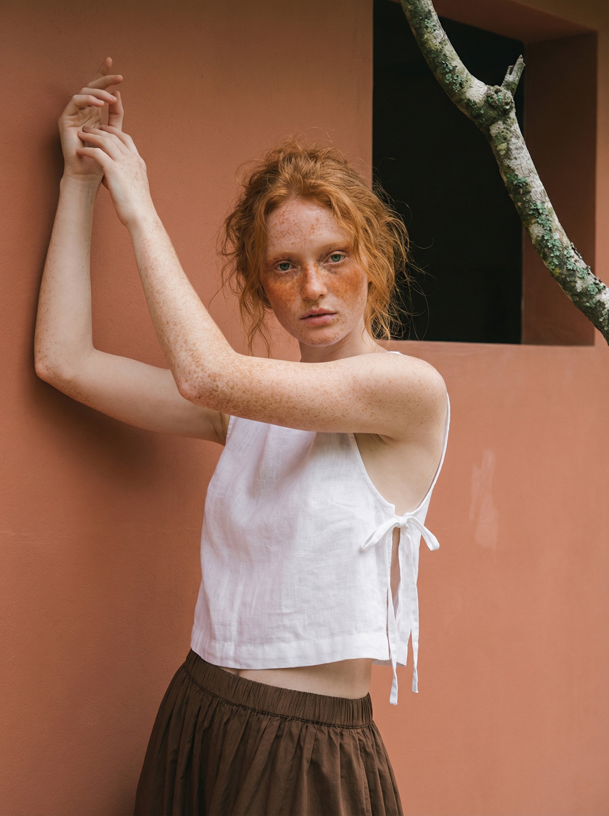AVVA IVORY LINEN TOP
