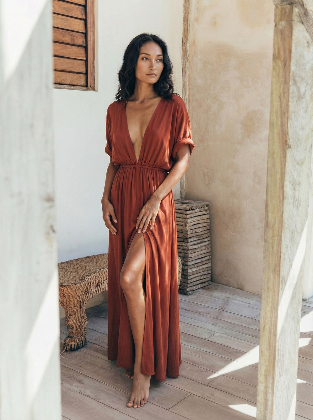 alohas brown dress ALOHAS + Triza Brown Dress